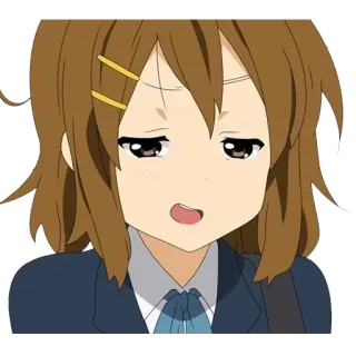 😏 Anime, Fille, Dessin animé, K-On!, Expression whatsapp sticker