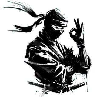 👌 Ninja, Artes Marciales, Guerrero, Katana, Gesto Ofensivo whatsapp sticker