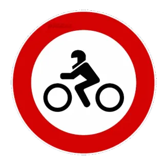 🏍 ruch drogowy, znak, motocykl, zakaz telegram sticker