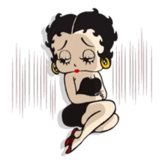 🙁 Betty Boop Betty Boop, cartoon, classic animation, flapper, vintage, character telegram sticker