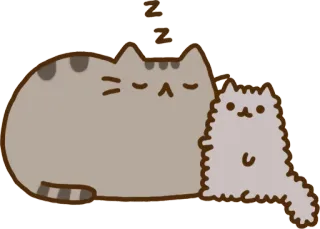 😴 Katze, schlafend, Cartoon, süß, Tier, Kätzchen, Zzz telegram sticker