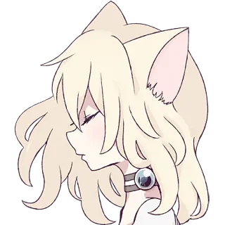 ☹️ Anime, Katzenmädchen, Kawaii, Manga, Cartoon telegram sticker
