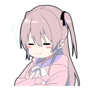 😋 Garota anime, Desenho animado, Fofo, Presunçoso, Cabelo rosa, Personagem telegram sticker