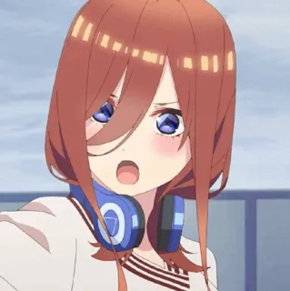 🐾 Miku Nakano The Quintessential Quintuplets Anime, Manga, Cartoni animati, Cuffie, Miku Nakano, The Quintessential Quintuplets telegram sticker