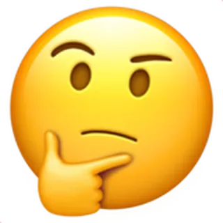 🤔 생각, 이모지, 노란색, 사려깊은 telegram sticker