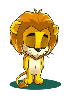 😞 лев, животное, мультфильм, грустный, млекопитающее, львёнок telegram sticker