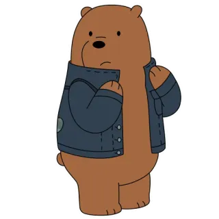 🙎‍♂ Grizz We Bare Bears orso, cartone animato, animale, We Bare Bears, Grizz telegram sticker