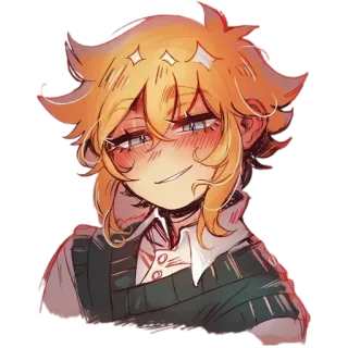 😏 Anime, Postać, Rysunek, Portret, Rumieniec, Uśmiech telegram sticker