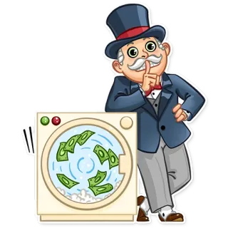 🤐 Geld, Monopoly, Geldwäsche, Cartoon, reich telegram sticker