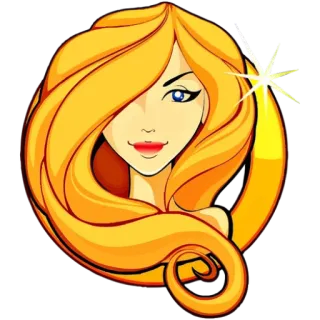 ♍️ mujer, pelo, rubia, belleza, cara, pegatina, retrato telegram sticker