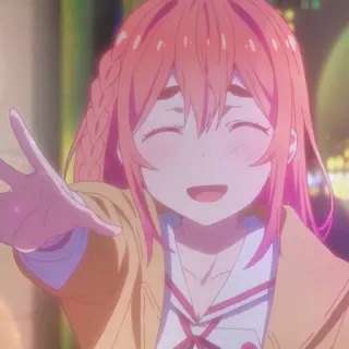 🧡 Sumi Sakurasawa Rent-A-Girlfriend Anime, Mädchen, Süß, Fröhlich, Sumi Sakurasawa, Rent-a-Girlfriend, Charakter, Lächelnd whatsapp sticker