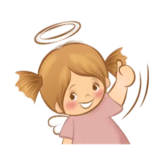 👍 Engel, Heiligenschein, Kind, Cartoon, süß, Flügel whatsapp sticker