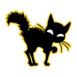😸 chat, animal, halloween, chat noir, autocollant, effrayant, qui fait peur, minou telegram sticker