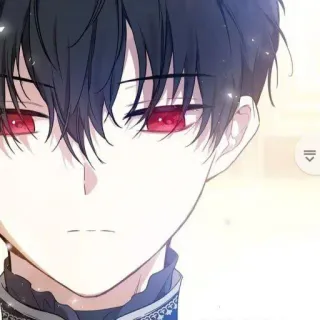 🗡 Anime, Manga, occhi rossi, capelli neri, illustrazione, ragazzo telegram sticker