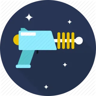 🔫 ray gun, weapon, space, stars, futuristic, science fiction, laser, toy telegram sticker