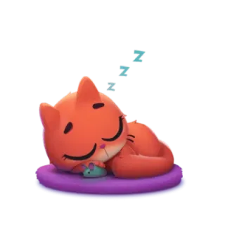 😴 cat, sleeping, mouse, cartoon, cute, pet, animal telegram sticker