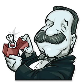 😚 homme, demande en mariage, bague, mariage, smoking, dessin animé telegram sticker