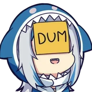 😐 DUM 鲨鱼, 动漫, 贴纸, 卡通, 可爱 telegram sticker