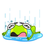 😭 rana triste, piangere, rana, emotivo, cartoni animati, adesivo telegram sticker