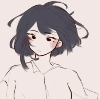 🌟 kobieta, dziewczyna, kobieca, kreskówka, szkic, portret telegram sticker
