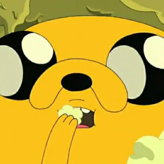🤪 Jake Adventure Time cartoon, dog, yellow, food, Adventure Time, Jake telegram sticker