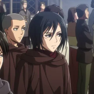 🗡 Mikasa Ackerman Attack on Titan anime, character, mikasa, ackerman, attack on titan telegram sticker