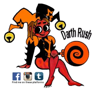 ✍ DarthRush cartoon, jester, harlequin, digital art, character design telegram sticker