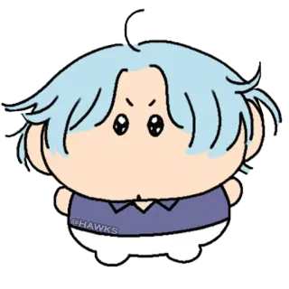 😐 @HAWKS sticker, cartoon, chibi, süß, anime stil telegram sticker