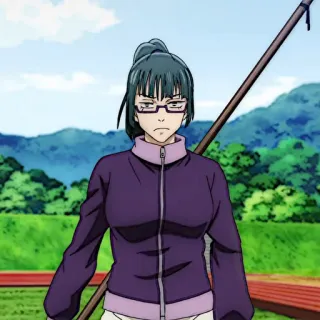 💫 Maki Zenin Jujutsu Kaisen anime, character, maki zenin, jujutsu kaisen, woman, glasses telegram sticker