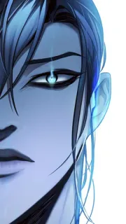 🥵 애니메이션, 남자, 얼굴, 남성, 파란색 telegram sticker