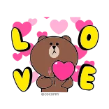 ❤️ Brown Bear LOVE amor, oso, corazón, dibujos animados, lindo, amistad telegram sticker