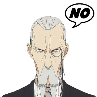 👎 NO nein, anime, monokel, mann, aufkleber telegram sticker