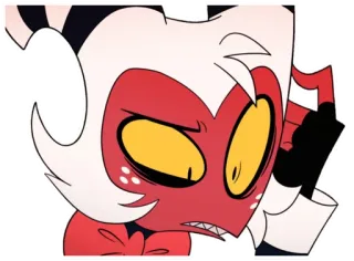 🤔 Moxxie Helluva Boss анимация, мультфильм, Мокси, Адский босс, грубый, обидный, средний палец telegram sticker