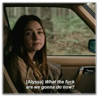 🙃 Alyssa [Alyssa] What the fuck are we gonna do now? film, adegan, kutipan, TV, anjing telegram sticker