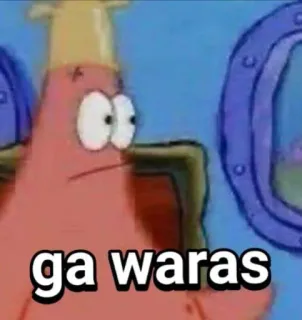 ➖ Patrick Star Spongebob Squarepants ga waras patrick star, bob l'éponge, dessin animé, fou, drôle, mème telegram sticker
