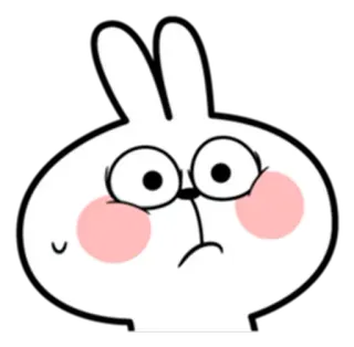 😳 lapin, dessin animé, animal, lapinou, mignon, autocollant telegram sticker