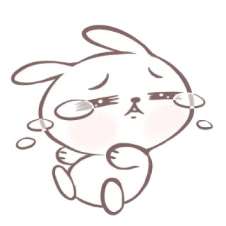 🎀 buồn, khóc, thỏ, dễ thương, cảm xúc, trắng, nước mắt telegram sticker