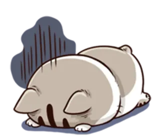 😔 Katze, traurig, erschöpft, Cartoon, Tier, niedlich whatsapp sticker