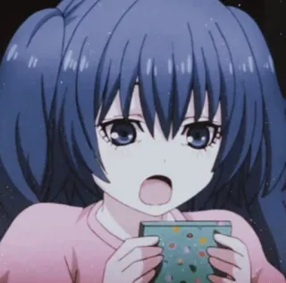 🌊 Anime, Fille, Dessin animé, Mignon, Surpris(e) telegram sticker