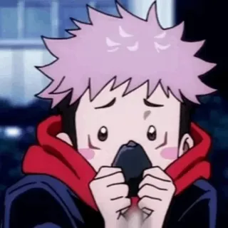 🍃 Yuji Itadori Jujutsu Kaisen anime, manga, cartoon, cute, sad, yuji itadori, jujutsu kaisen telegram sticker