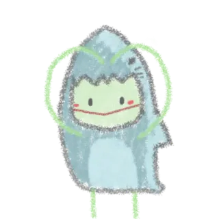🦈 Desenho animado, Fofo, Personagem, Ilustração, Desenho telegram sticker