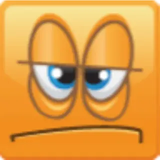 😐 絵文字, 表情, 顔, 四角, 黄色, 退屈, 不機嫌 telegram sticker