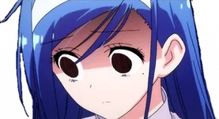 😨 anime, chica, impactada, expresión, dibujos animados telegram sticker