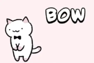 🙇‍♂️ BOW Katze, Schleife, niedlich, Tier, kawaii, Cartoon telegram sticker