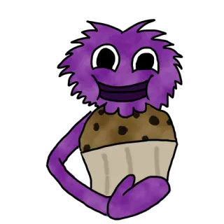 🍪 Cartoon, Lila, Muffin, Figur telegram sticker
