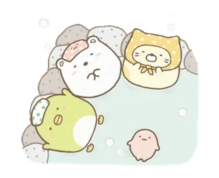 🍐 Мультфильм, Животные, Милый, Каваий, Медведь, Кошка, Птица whatsapp sticker