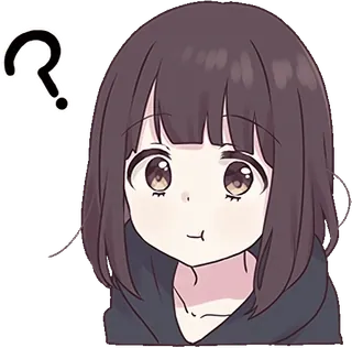 ❓ Anime, Garota, Pergunta, Kawaii, Fofo, Confuso, Mangá telegram sticker