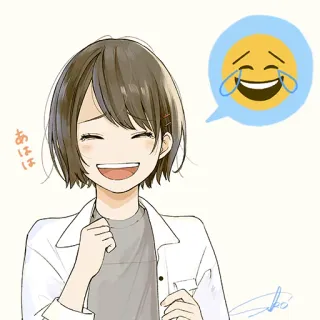 😂 あはは anime girl, laughing, happy, emoji, joy telegram sticker