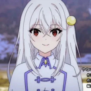 🍪 anime, cartoon, girl, white hair, character, portrait telegram sticker