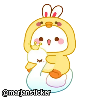 ❤️ @marjansticker утка, кролик, лебедь, милый, стикер, кавай, мультфильм telegram sticker